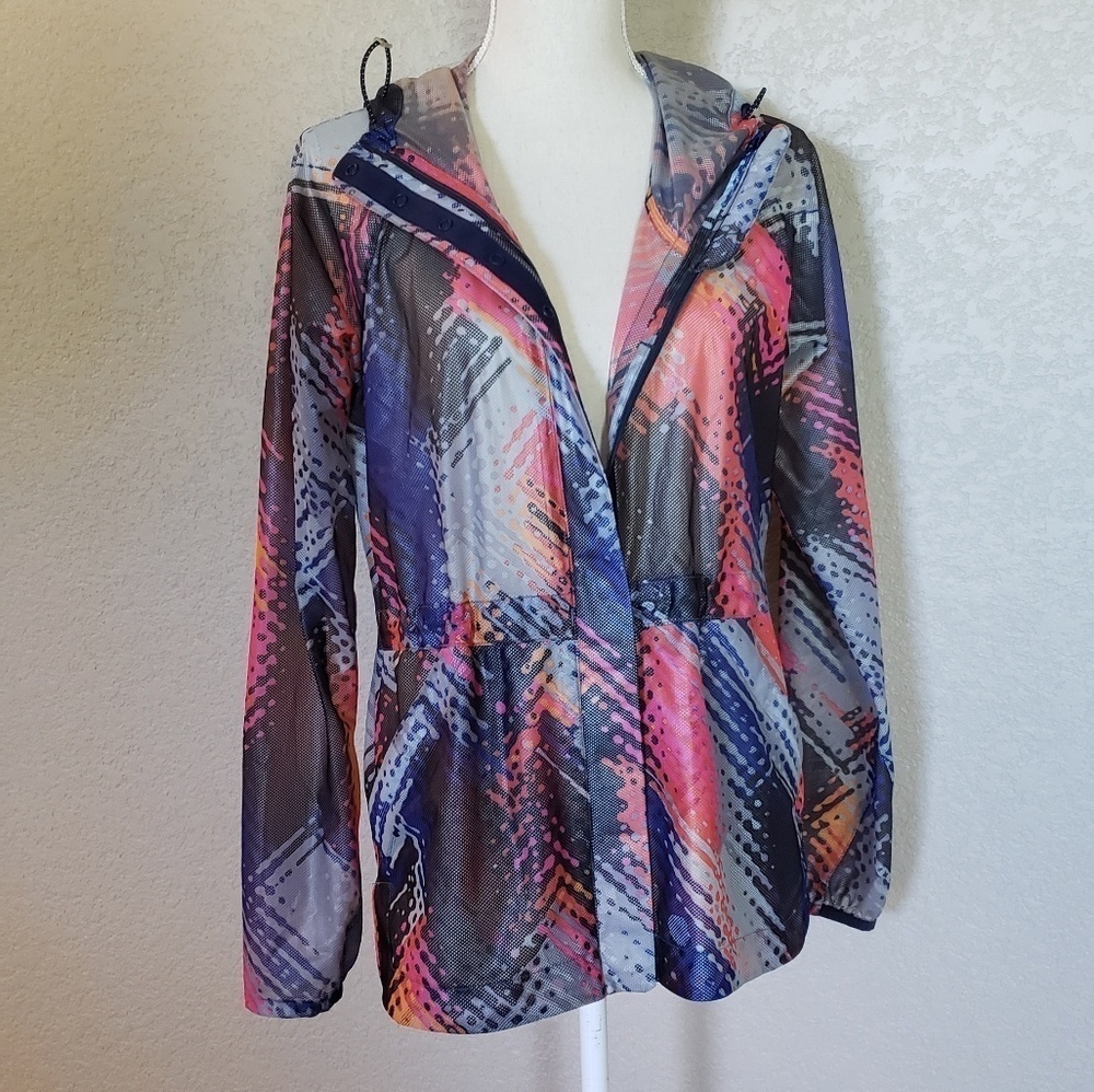 Athleta Mulit-colored rain coat.